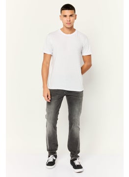 LEE Men Regular Fit Solid Denim Jeans, Wash Grey  - Image 3
