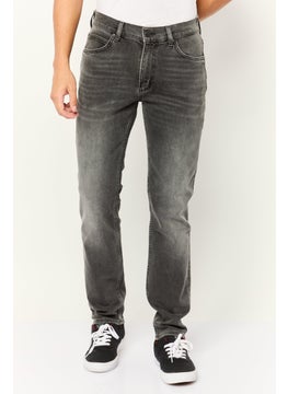 LEE Men Regular Fit Solid Denim Jeans, Wash Grey  - Image 1