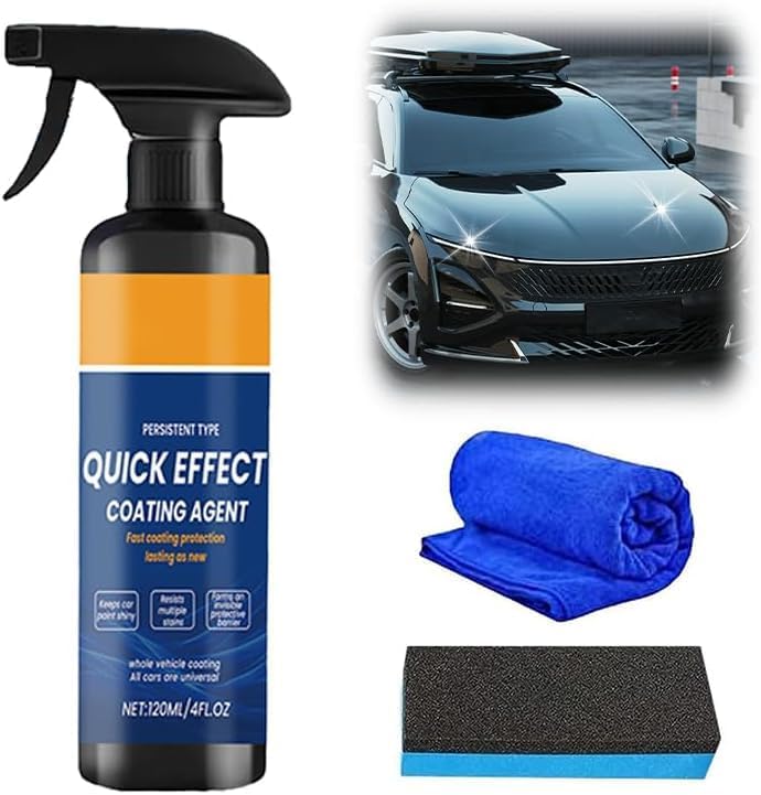KASTWAVE New Advanced 3 in 1 Car Quick-Acting Coating Agent Spray – Scratch Repair + High Protection Hydrophobic Shield | Oil Film Emulsion Glass Cleaner, High-Gloss Finish for Car, Truck - Image 1