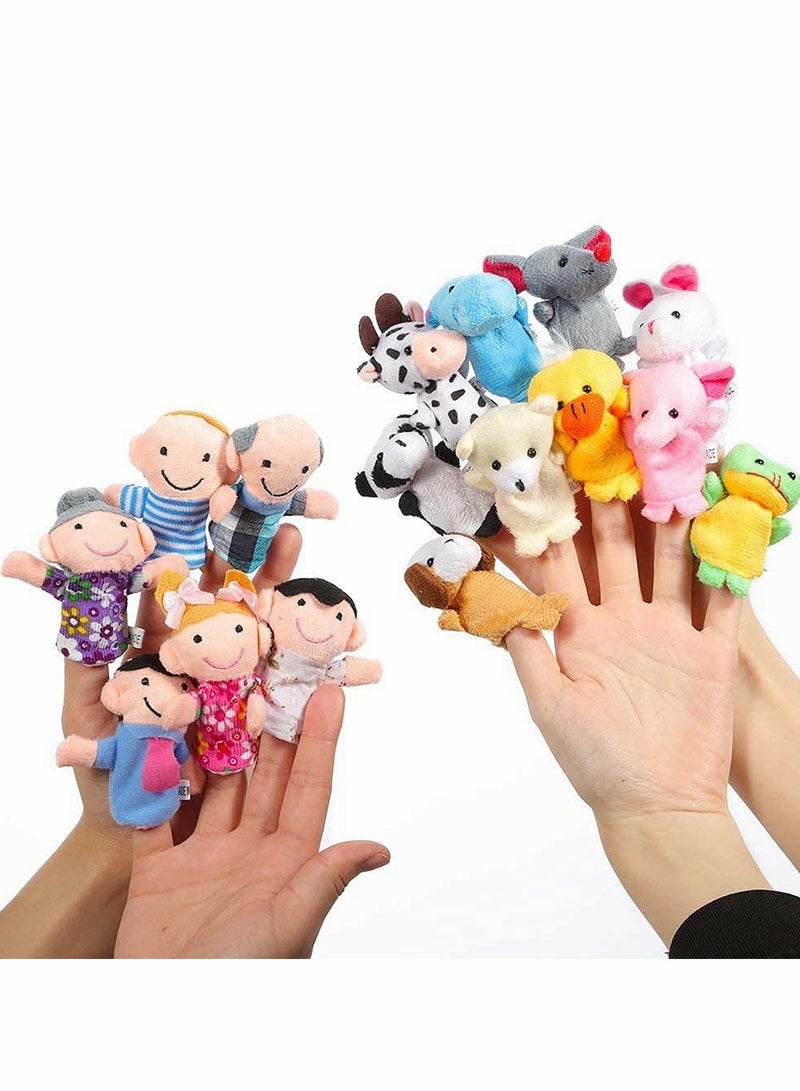 Excefore 16Pcs Finger Puppet Set Animal Finger Puppets Family Finger Puppets Finger Puppets Rubber - Image 1
