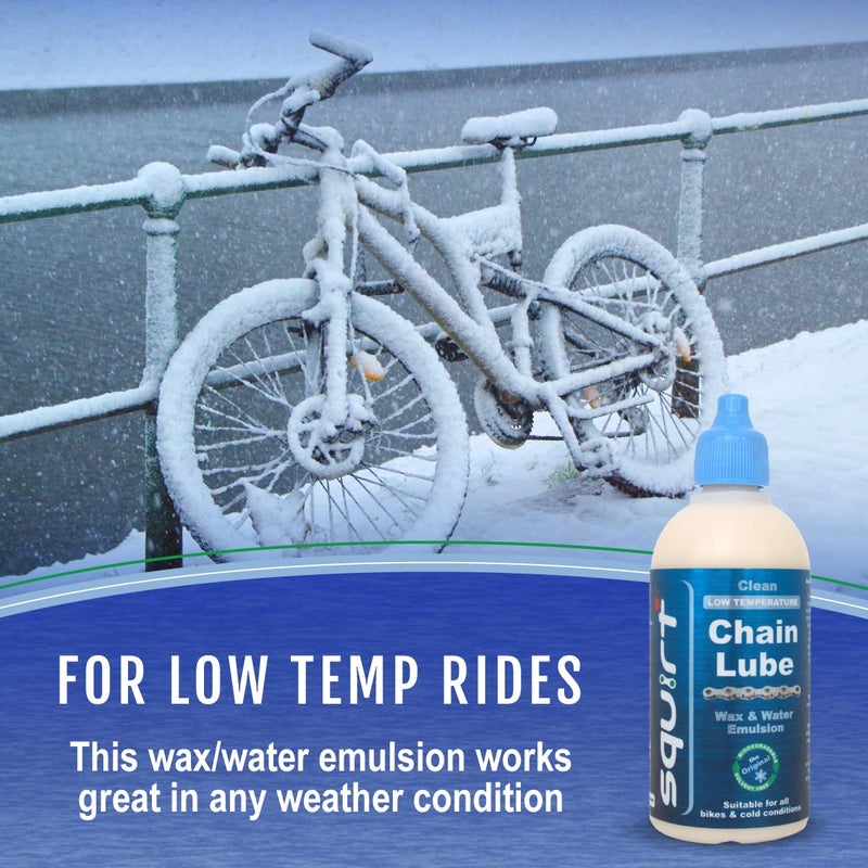Squirt Low-Temperature Chain Lube for Bikes (4 Oz) – Low Temperature All Weather Bike Chain Lube – Cold Weather Lubricant to Reduce Noise & Chainsuck - Image 2