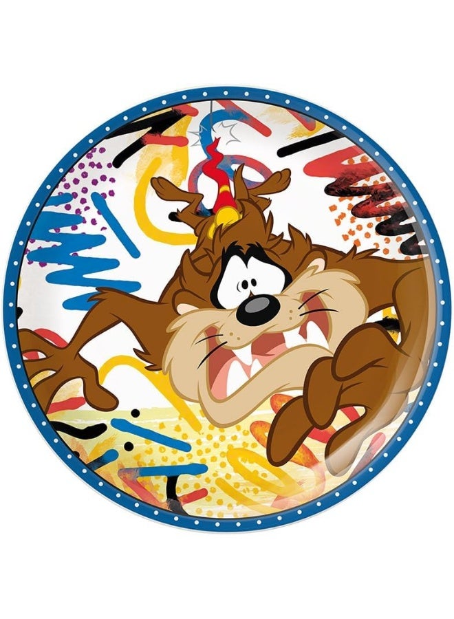 EGAN Looney Tunes Dessert Plate 19cm – Porcelain Plate for Looney Tunes Lovers – Microwave & Dishwasher Safe – Fun Tableware for Snacks, Cake & Desserts (TAZ) - Image 1