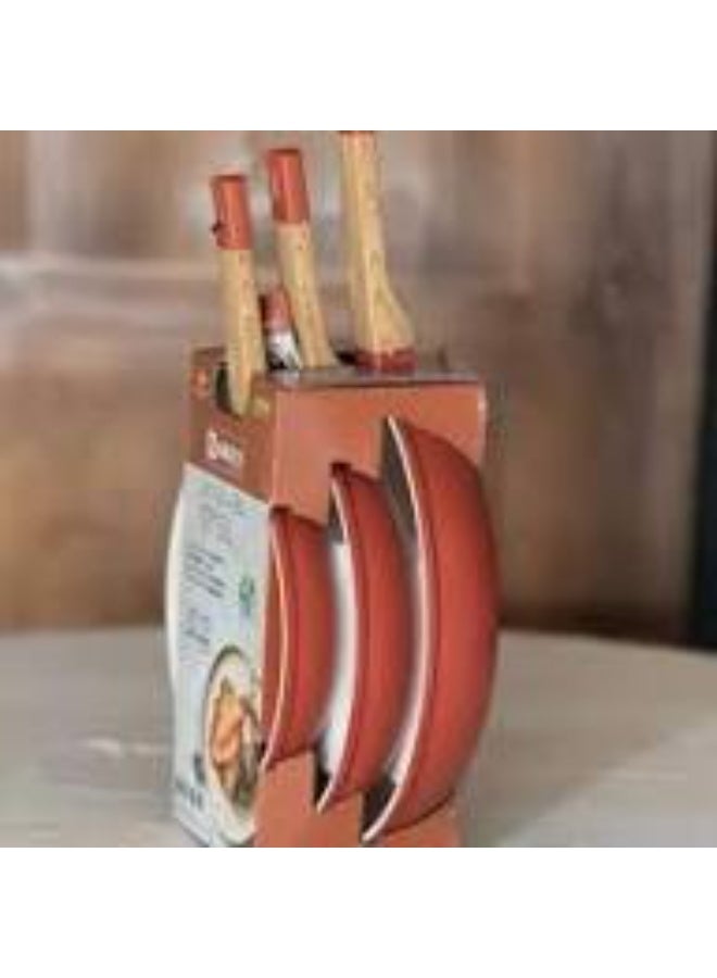 3-piece frying pan set with wooden handles (3 sizes)