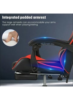 AnneFish Video Gaming Chair High Back Racing Ergonomic Computer With Neck and Lumbar Support Massage  Swivel Desk Office Chair Retractable Footrest for Gamers  - Image 5