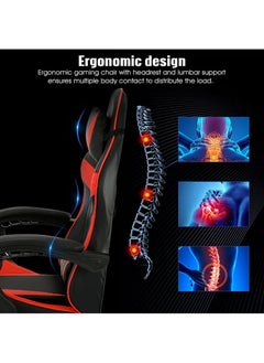 AnneFish Video Gaming Chair High Back Racing Ergonomic Computer With Neck and Lumbar Support Massage  Swivel Desk Office Chair Retractable Footrest for Gamers  - Image 4