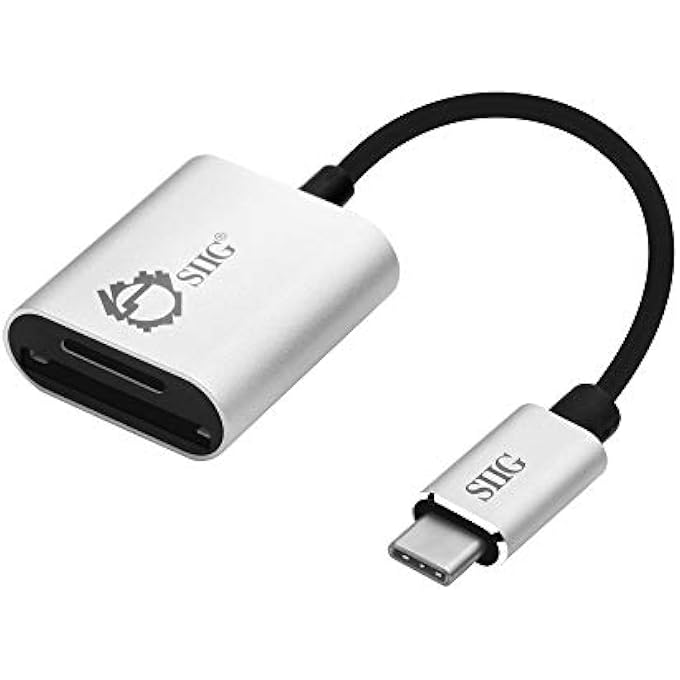 SIIG USB TYPE C 2-IN-1 CARD READER FOR SD & MICRO SD - COMPACT ALUMINUM CASE - 5GBPS DATA TRANSFER RATE - FOR MACBOOK PRO, CHROMEBOOK PIXEL/PIXELBOOK, SAMSUNG GALAXY S8, OTHER USB C DEVICES - SILVER - Image 1