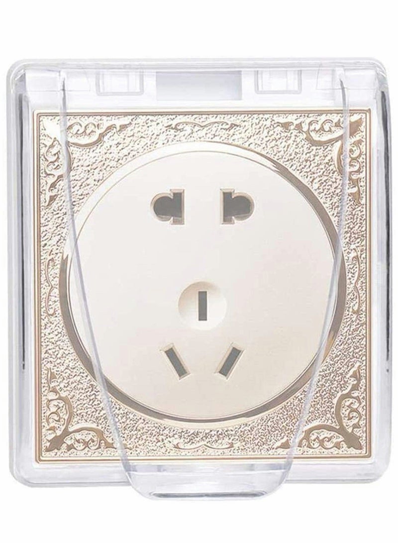 Wall Switch Waterproof Cover Box, Suprcrne Universal Plug Socket Cover, Wall Light Panel Socket Doorbell Flip Cap Cover, Home Bathroom Kitchen Accessory Plastic Clear 2 Pcs  - Image 5