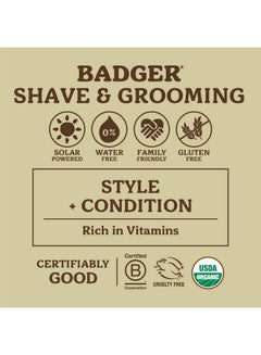 Badger Organic Beard Balm - Leave-In Conditioner, Styling & Moisturizing Treatment For Facial Hair & Mustache, 2 Oz  - Image 1