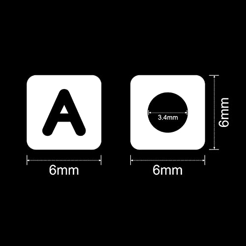 Augshy Alphabet Beads, 1000PCS White Letter Beads Number Cube Beads for Jewelry Making DIY Necklace Bracelet (6mm) - Image 2