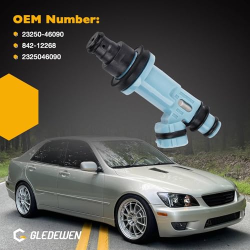 Gledewen Fuel Injectors Set of 6 23250-46090 Compatible with 1998-2005 Lexus GS300, 2001-2005 Lexus lS300, 1998-2000 Lexus SC300 3.0L, Fuel injectors for 1998 Toyota Supra 2 Holes - Image 3