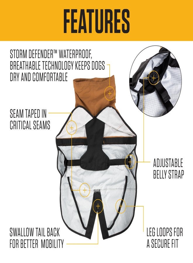 كارهارت معطف مطر للكلاب من كارهاارت جير P0000515، مقاس كبير جدًا، بني/أسود - Image 2