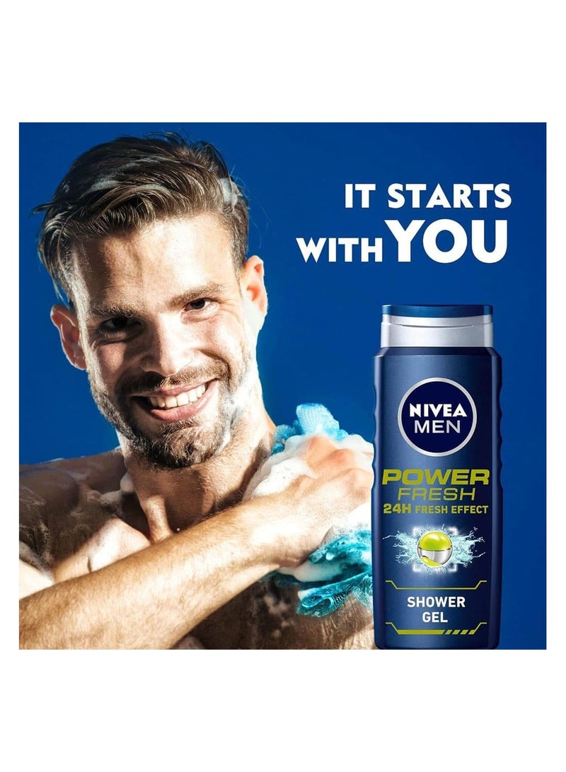 Nivea Man Shower Gel Power 24h Fresh Effect - 500ml - Image 2