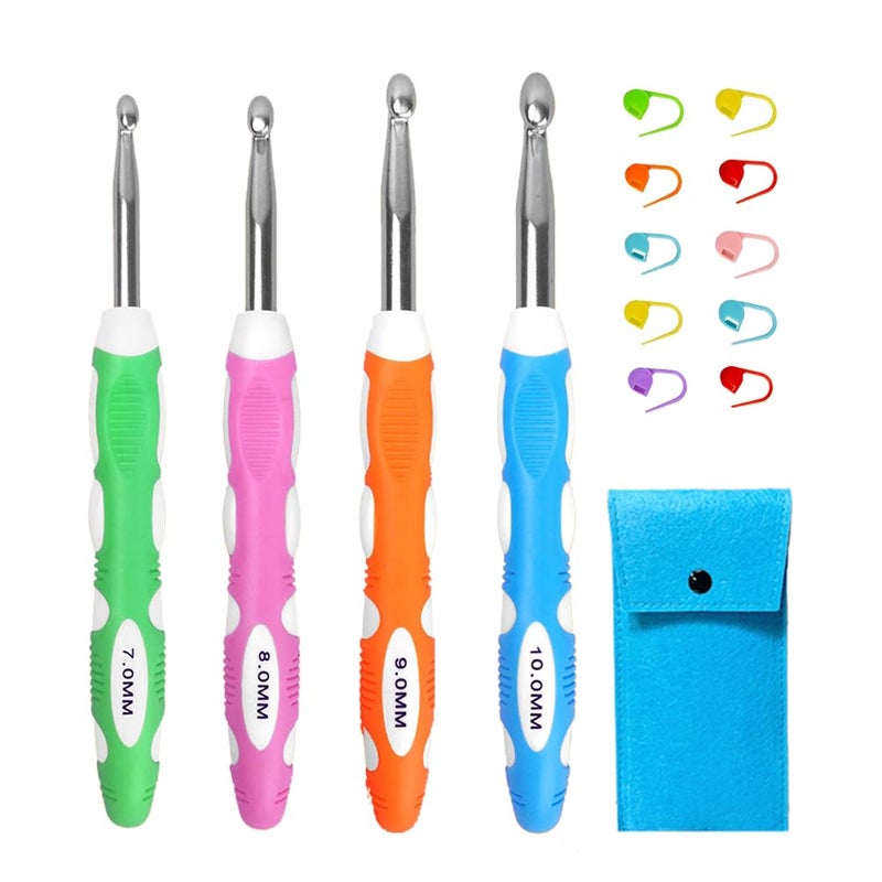 Lewhoo Large Crochet Hooks for Arthritic Hands, Ergonomic Crochet Hook Size L M N P in Case - Image 1