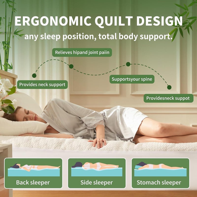 Secgo Premium 100% Waterproof Twin XL Mattress Topper, Breathable Mattress Pad, Rayon from Bambo Bed Protector, Deep Pocket Sheet Cover 8"-21" - Image 4