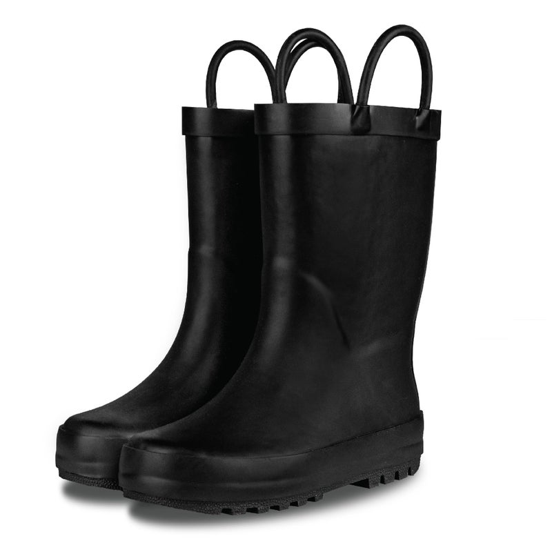 LONECONE Lone Cone Elementary Collection - Premium Natural Rubber Rain Boots with Matte Finish for Toddlers and Kids, Chalkboard Black, 4 Toddler - Image 1