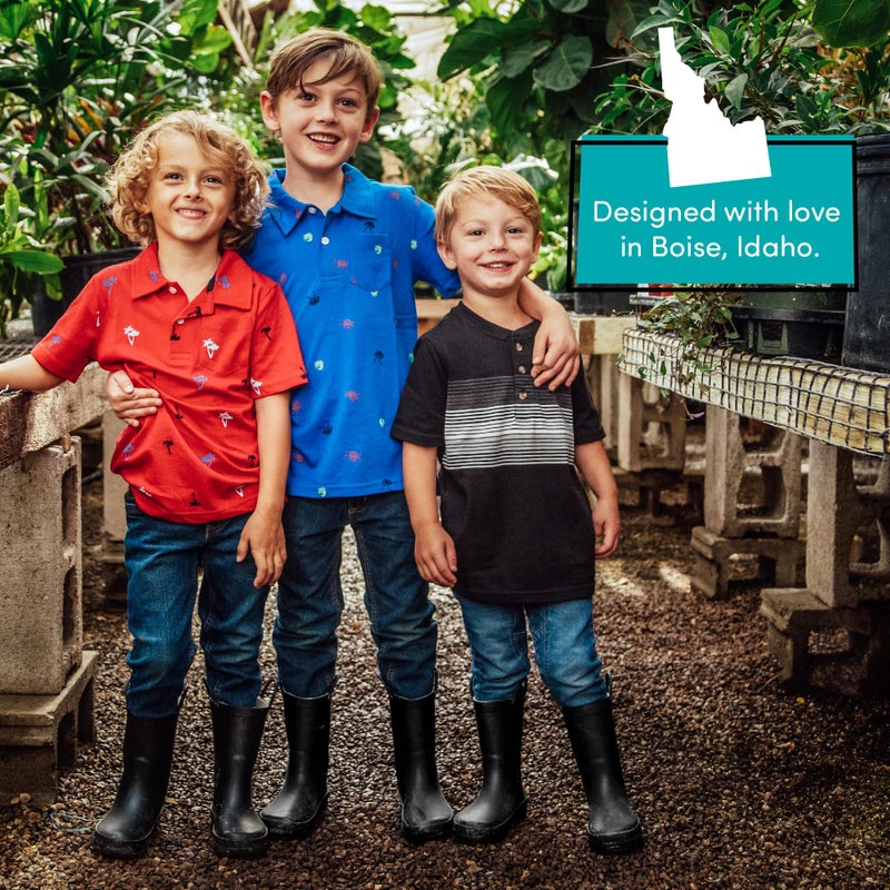 LONECONE Lone Cone Elementary Collection - Premium Natural Rubber Rain Boots with Matte Finish for Toddlers and Kids, Chalkboard Black, 4 Toddler - Image 4