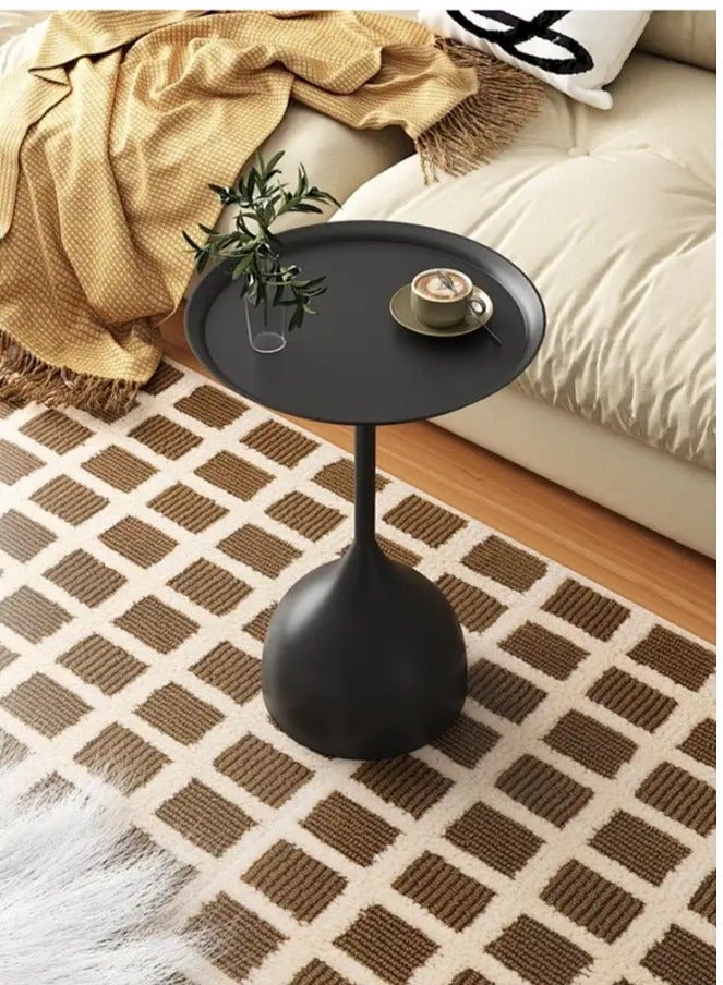 Snooe Coffee Table, Nordic Sofa Side Decorative Small Space Living Room Bedroom Patio, Vintage Metal End Table, Metal Iron Outdoor Round Table Weather Resistant Anti-Rust Outdoor - Image 1