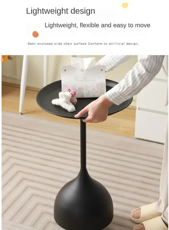 Snooe Coffee Table, Nordic Sofa Side Decorative Small Space Living Room Bedroom Patio, Vintage Metal End Table, Metal Iron Outdoor Round Table Weather Resistant Anti-Rust Outdoor - Image 2