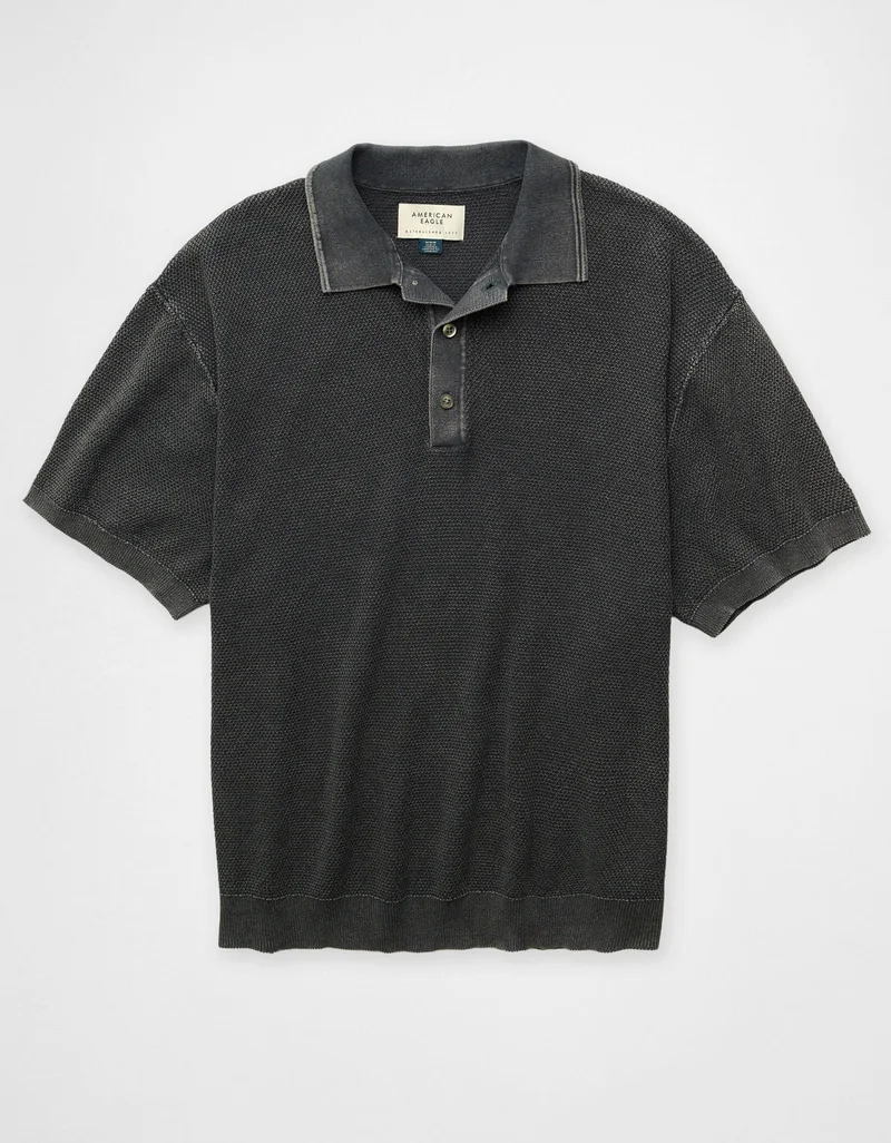 American Eagle  AE Garment-Washed Sweater Polo for Men | Best Price UAE