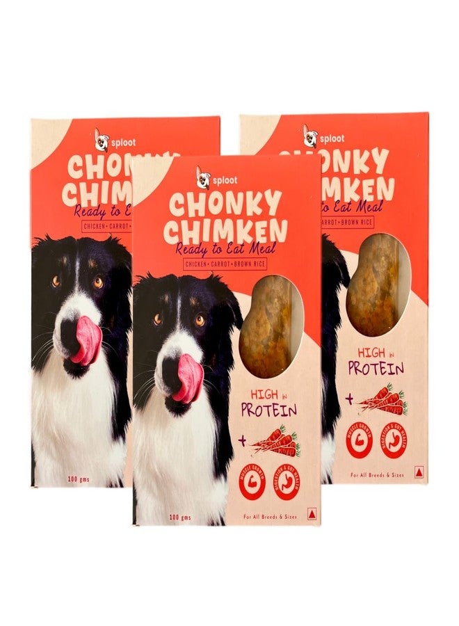 Sploot Wet Dog Food - Chicken and Brown Rice Gravy Meal for Pets - Dog Food Adult and Puppy - Real Chicken, High Protein, Fresh Ingredients - Ready to eat Meal - 100g x 3 - Image 1