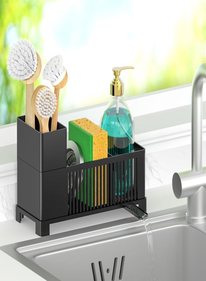 HuggieGems Sponge Holder for Kitchen Sink, Sink Caddy Organizer, Black - Image 1