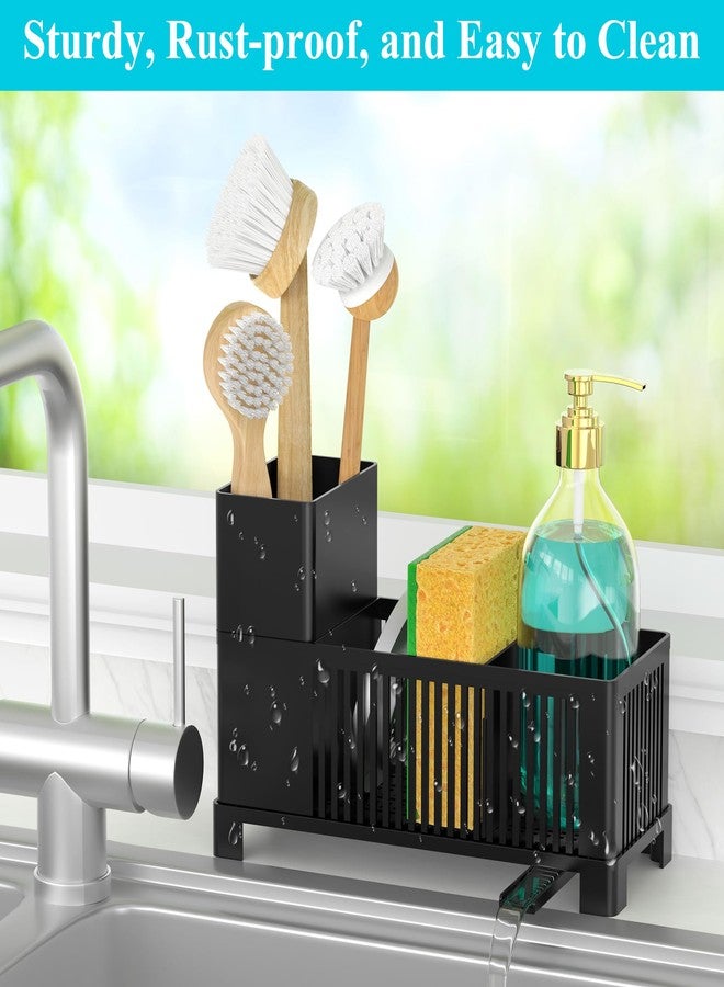 HuggieGems Sponge Holder for Kitchen Sink, Sink Caddy Organizer, Black - Image 5