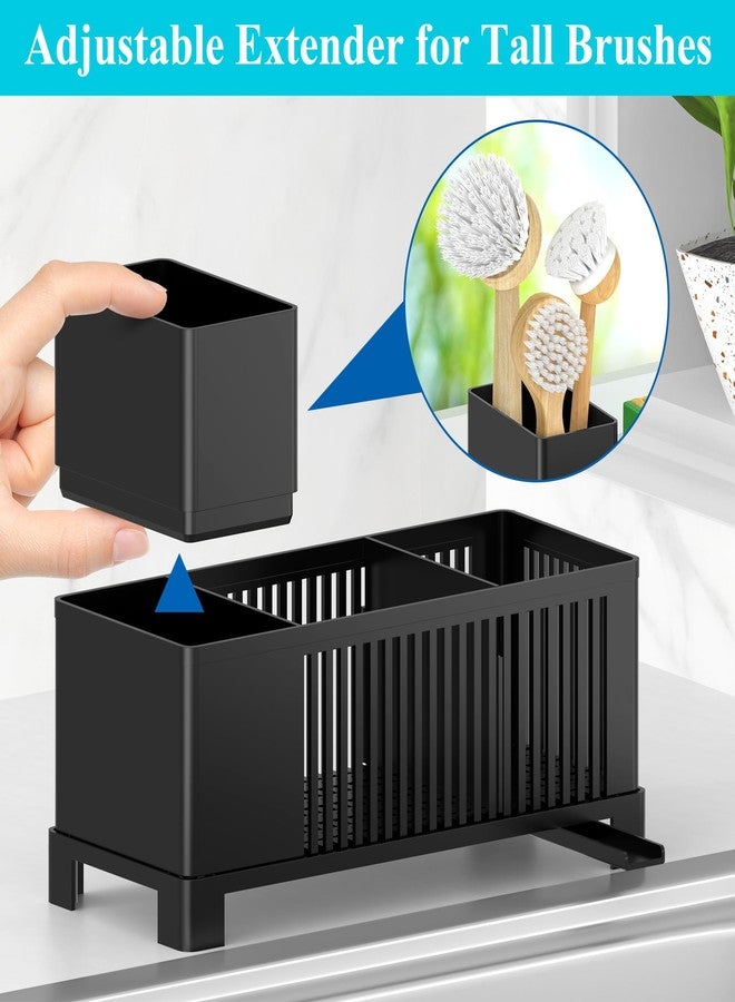 HuggieGems Sponge Holder for Kitchen Sink, Sink Caddy Organizer, Black - Image 2