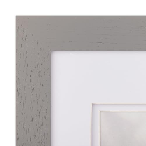 Gallery Solutions - 11"x14" Flat Grey Wall Frame - Double White Mat - Wall/Wall Mount Display - Perfect Fit for 8x10 Photos - Versatile Mounting Options - Rectangular Wall Mount - Poster Frame - Image 5