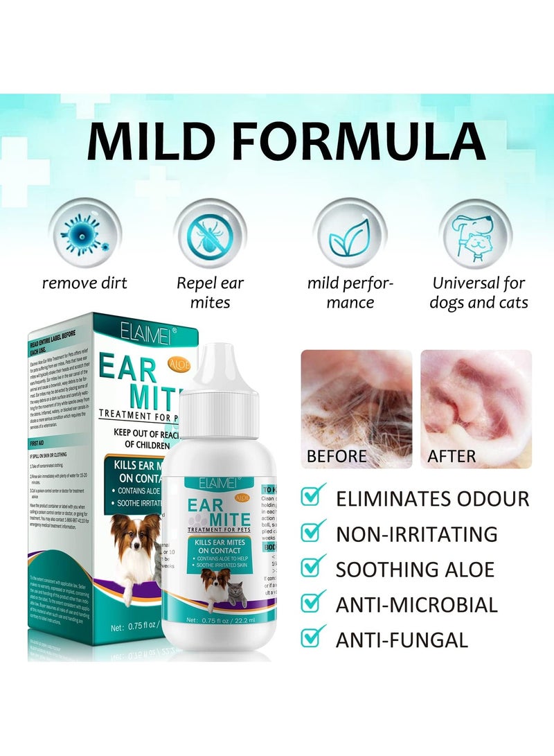 NajmStyle Pet Ear Cleaner for Ear Mite, Anti-Itch and Deodorizing Ear Cleaner (1 Pack, 22ML) - Image 4