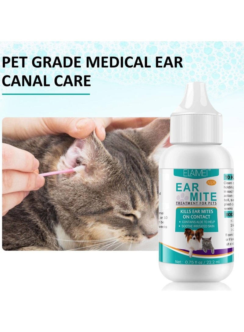 NajmStyle Pet Ear Cleaner for Ear Mite, Anti-Itch and Deodorizing Ear Cleaner (1 Pack, 22ML) - Image 2