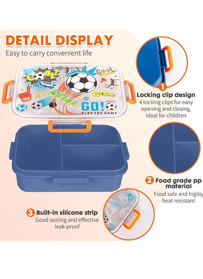 Riolio Kids Lunch Box S, 3 Compartments, Leakproof, BPA-Free, 800ml, Reusable Bento Box, Food-Grade PP, School Lunch Container, Gift for Children  - Image 3