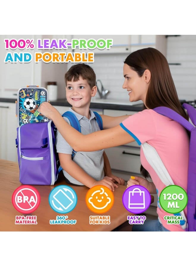 Riolio Kids Lunch Box S, 3 Compartments, Leakproof, BPA-Free, 800ml, Reusable Bento Box, Food-Grade PP, School Lunch Container, Gift for Children  - Image 5