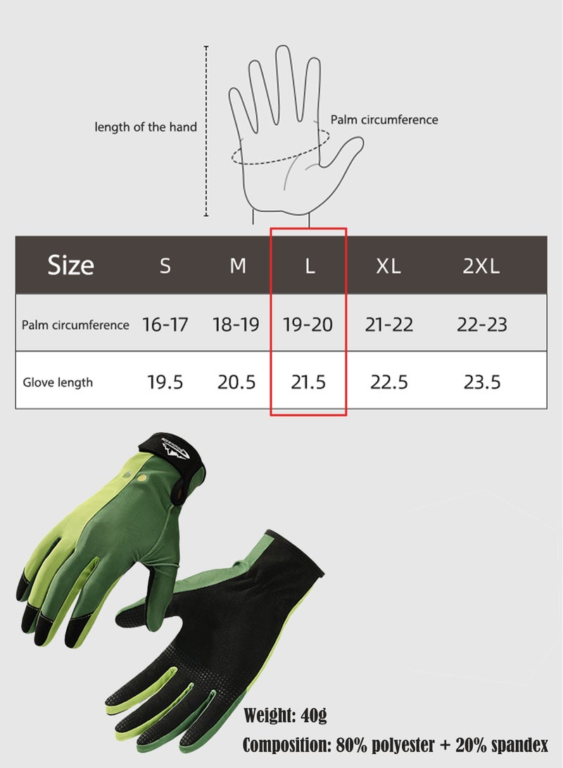 L Size Seafoam Green Shallow Water Dive Gloves - Thickened Palm & Fingers, Silicone Grip, Adjustable Wrist Strap (19-20cm) - Image 3