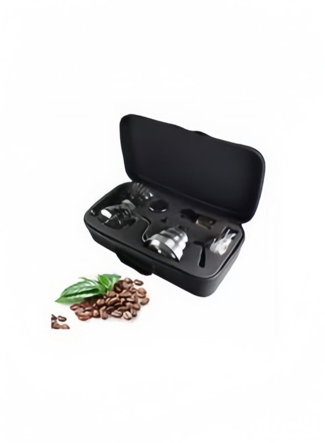 BLOOMING TIME V60 Drip Pot Coffee Machine Set With Travel Bag Black - Image 1