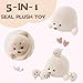Gudisi Seal Stuffed Animals with 4 Babies Plushies16inch White Pillow Christmas Thanksgiving Gift for Kids Boyds and Girls - Image 4