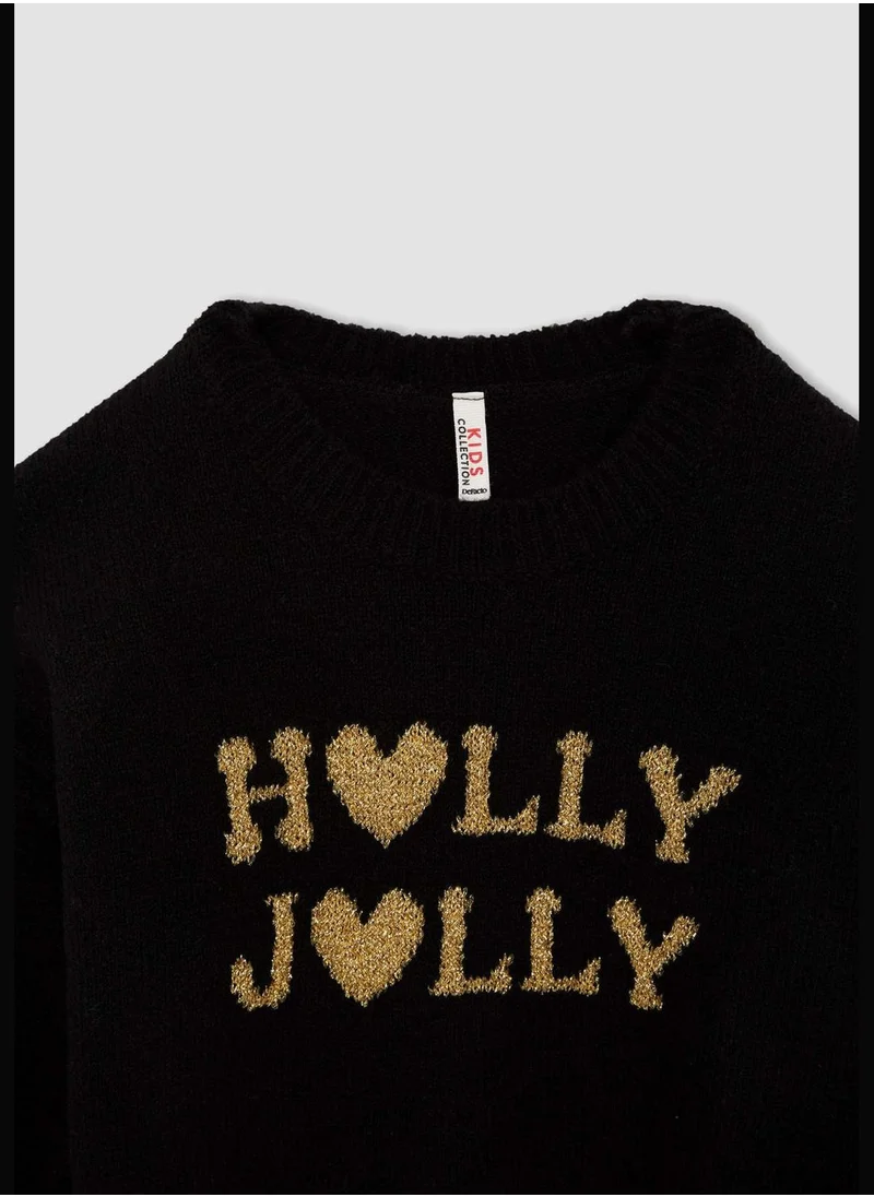 DeFacto Regular Fit Long Sleeve Holly Jolly Print Jumper