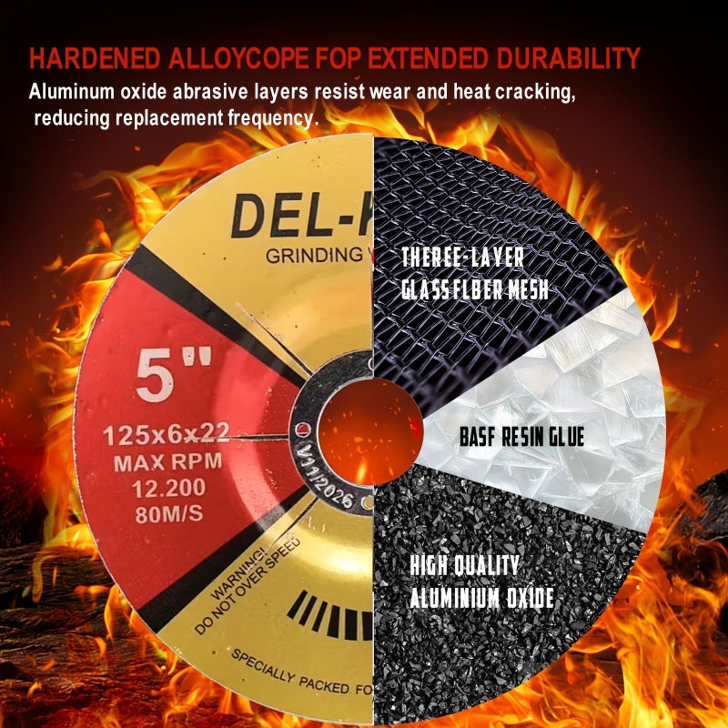 Grinding Wheel 10 Pack 125mm Heavy Duty Industrial Quality Metal Rust Removal - Image 5