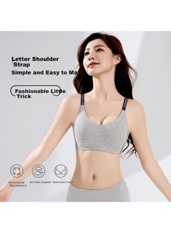 LANG SHA Langsha Women's Small Bust Push-up Soft Support Wireless Bra Lift Anti-sagging Anti-spread Seamless Underwear - Image 3