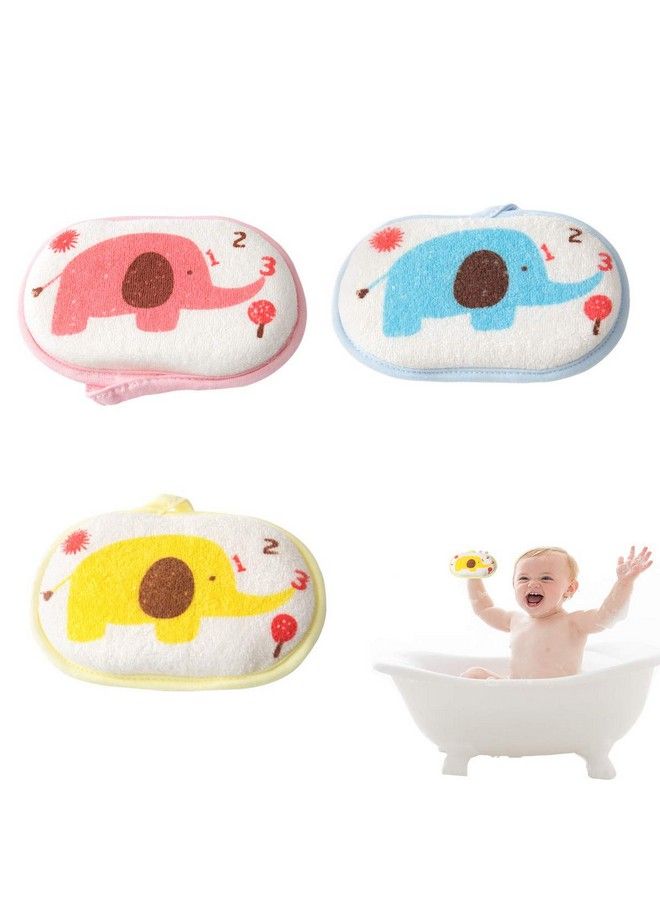 OBTANIM Baby Bath Sponge Soft Foam Scrubber Natural Sponge For Bathing Shower Scrubber Body Sponge For Kids/Babies/Men/Women Set Of 3 - Image 1