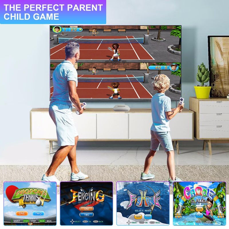 YRPRSODF TV Game Console Built in 100+ Gam ES, Video Game Machine with 2.4G Wireless Gamepad Somatosensory Control, USB Plug and Play, Kid & Adult Interactive& Puzzle Games,Grey - Image 2