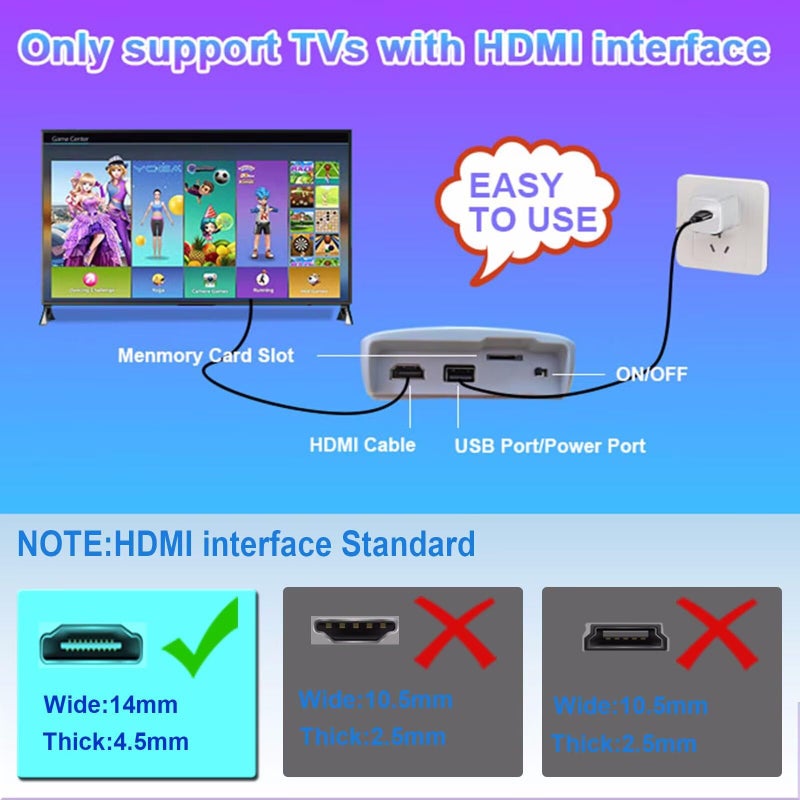 YRPRSODF TV Game Console Built in 100+ Gam ES, Video Game Machine with 2.4G Wireless Gamepad Somatosensory Control, USB Plug and Play, Kid & Adult Interactive& Puzzle Games,Grey - Image 5
