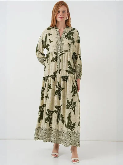 BIG DART BDART Patterned V-Neck Maxi Dress