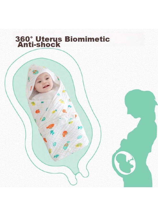 Babyface Tongyan, Baby Sleeping Bag, Newborn Swaddle, Pure Cotton Wrap, Swaddling Cloth, Gauze Bath Towel, Small Blanket - Image 3