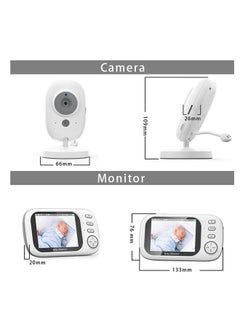 شو وو شاشة LCD مقاس 3.5 بوصة، شاشة فيديو لاسلكية للأطفال مع مراقبة درجة الحرارة للرؤية الليلية  - Image 5