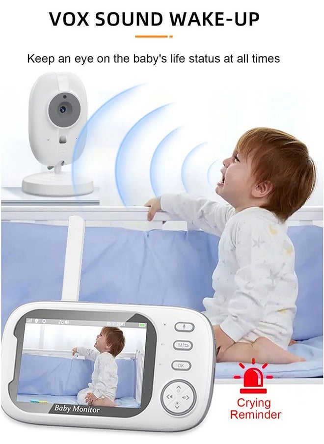 XiuWoo 3.5 inch LCD Display Wireless Babies Video Monitor With Night Vision Temperature Monitoring  - Image 1