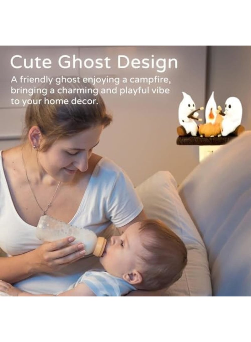 SYOSI Ghost Campfire 3D LED Nightlight - 2024 New Flickering Ghost with Marshmallows, Perfect for Kids' Rooms, Halloween Decor, and Cozy Ambiance, Unique Flickering Effect, Ideal Gift for Halloween - Image 4