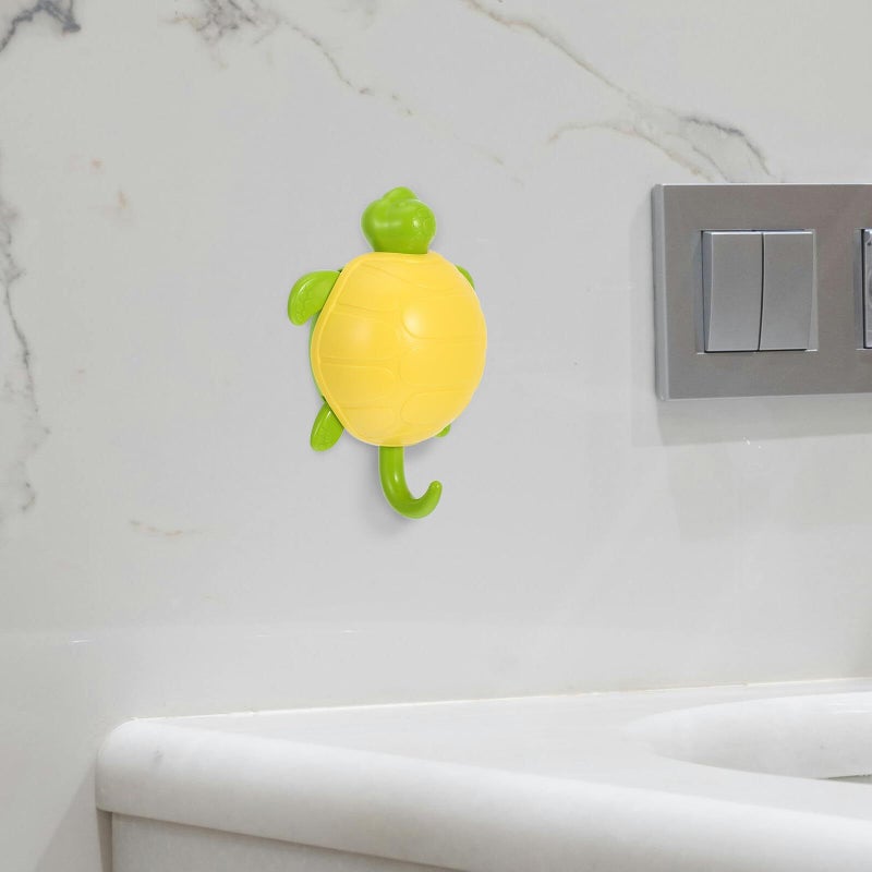 Yellow Green Cartoon Turtle Wall Hooks 6 Pack for Bathroom and Nursery Organization - Image 5