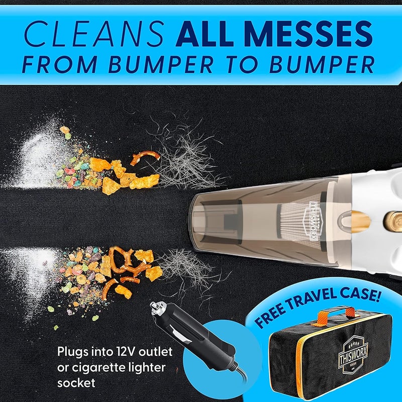 ThisWorx for مكنسة كهربائية محمولة للسيارة: مكنسة يدوية متصلة بالكهرباء ذات قوة عالية وكابل بطول 16 قدمًا - Image 2