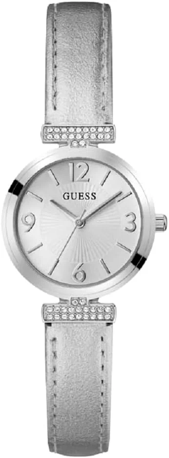 جس Guess Women's 28mm Watch - Silver Strap Silver Dial
