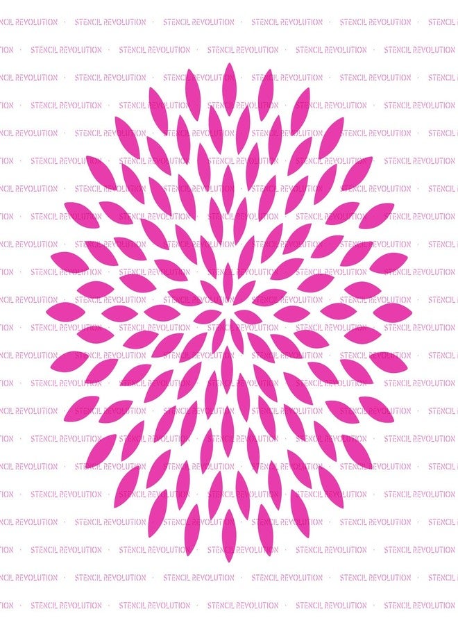 Stencil Revolution قالب استنسل ماندالا زهرة الداليا للجدران والأعمال اليدوية - استنسلات قابلة لإعادة الاستخدام للرسم بأحجام صغيرة وكبيرة - Image 5